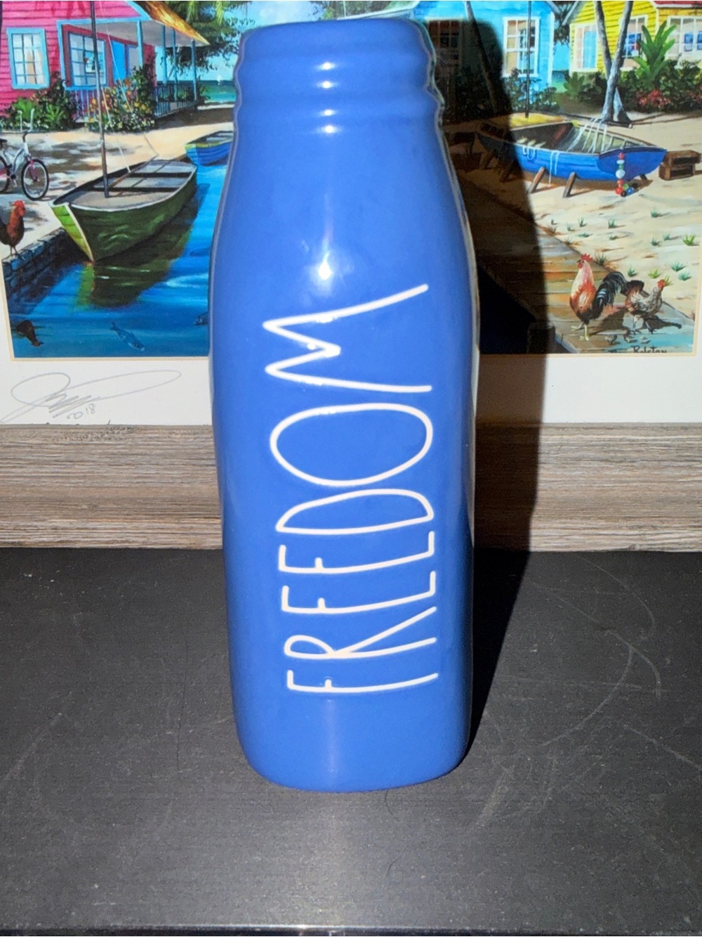 Rae Dunn ‘FREEDOM' Decorative Ceramic Bottle Patriotic